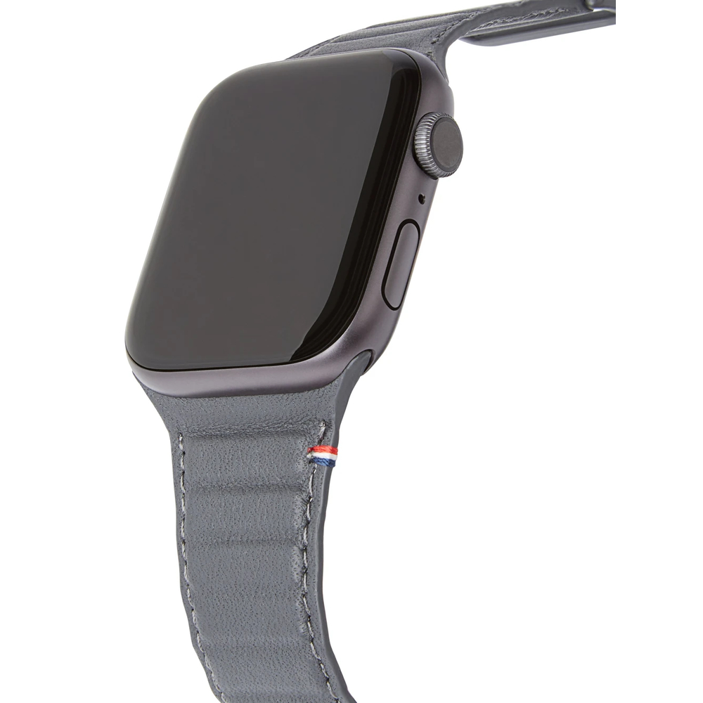  Ремешок Decoded Leather Magnetic Traction Strap для Apple Watch 6/SE/5/4 (40mm) кожа, черно-серый